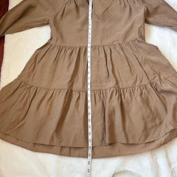 ✨ Zara Tan Long Sleeve Dress ✨ - Picture 8 of 10